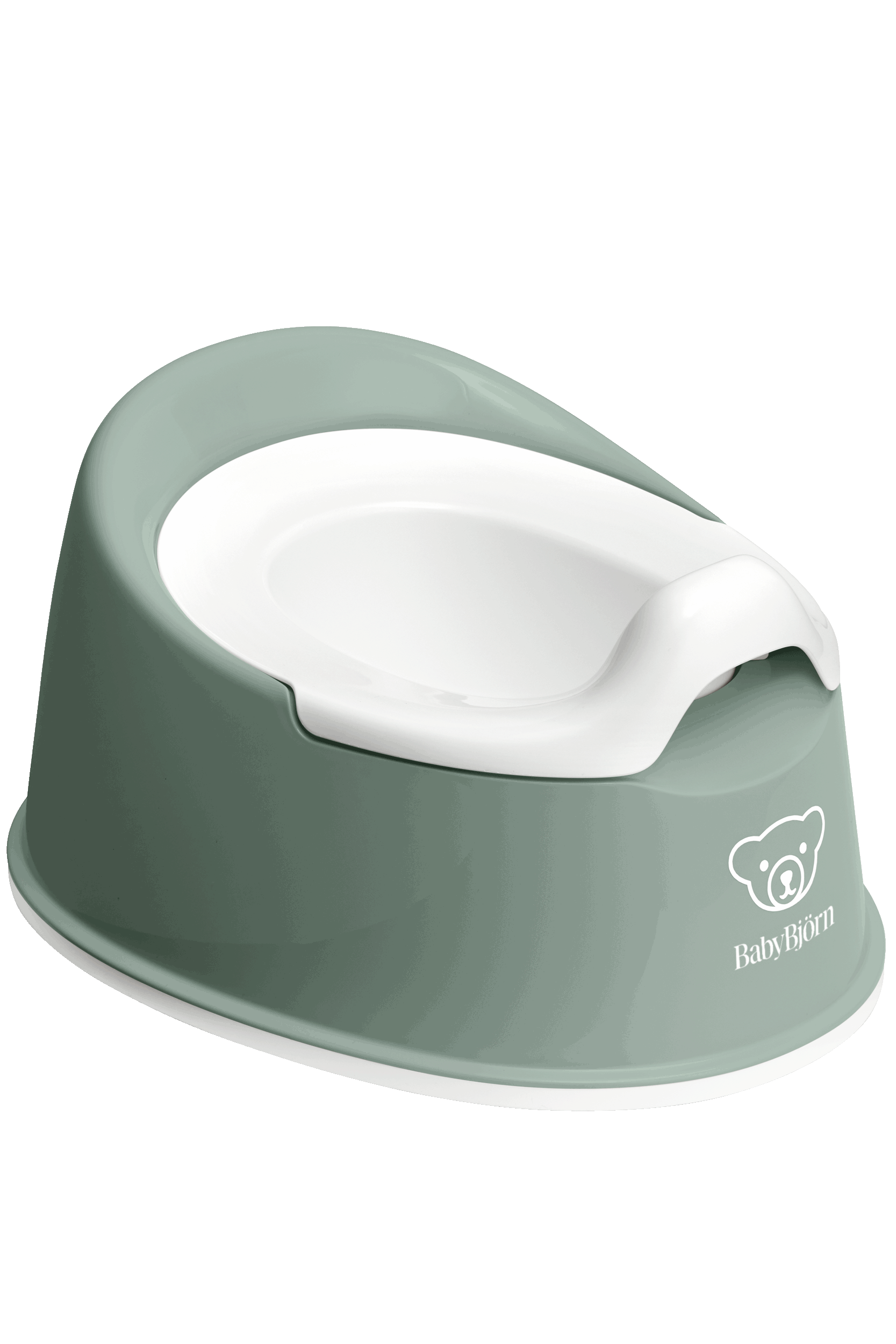 Smart potty in deep green and white BPA free plastic - BabyBjörn