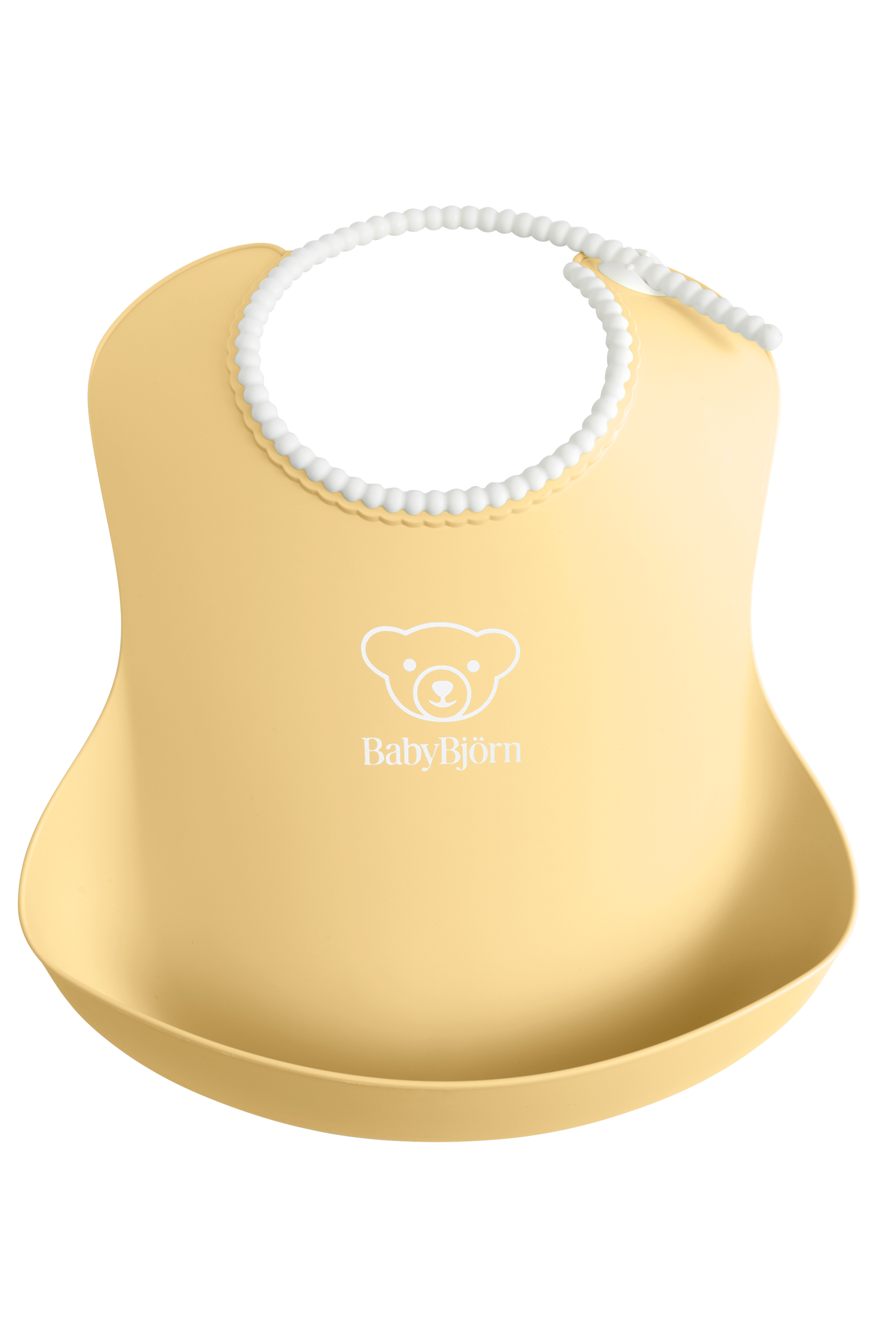 Bib in yellow with a big spill pocket - BabyBjörn